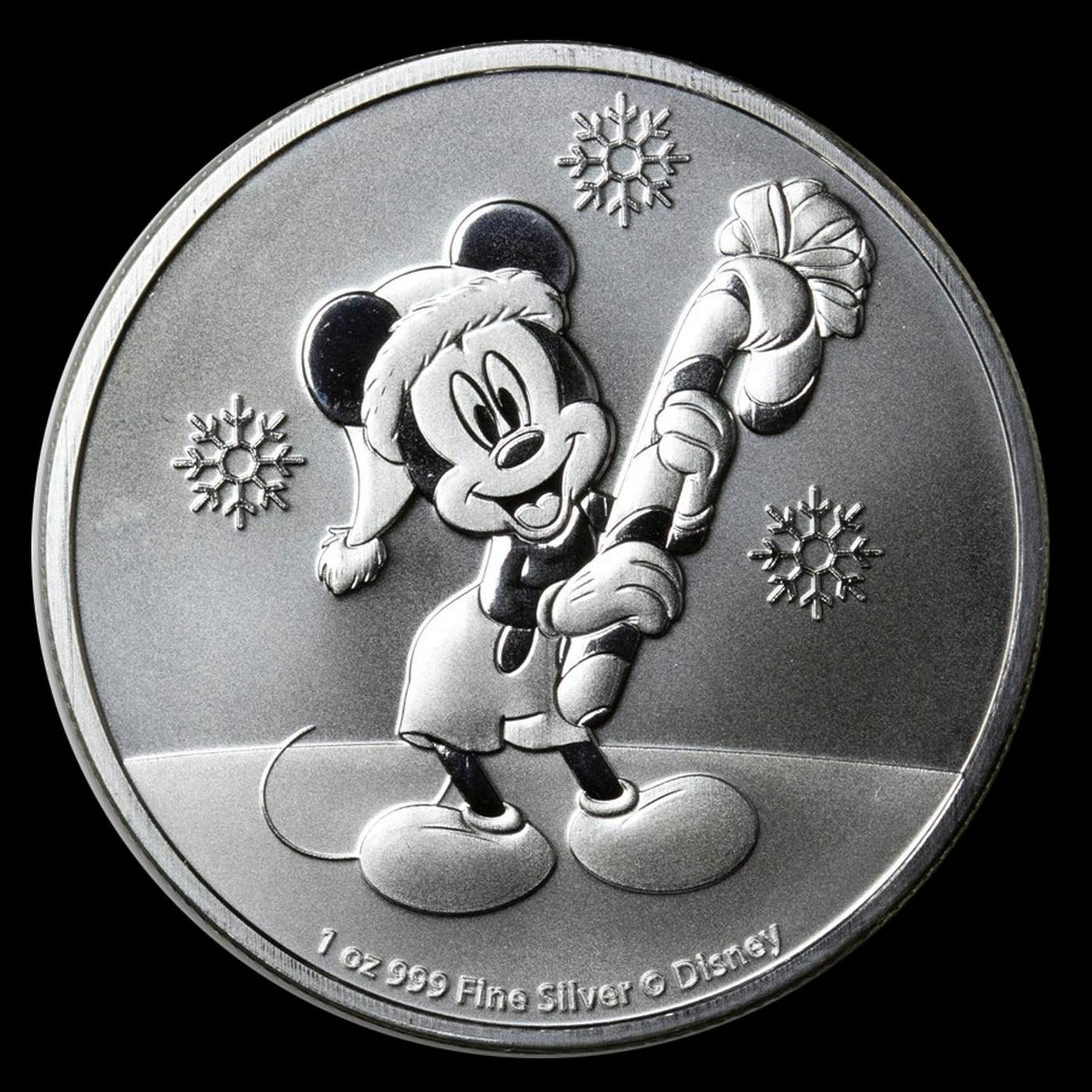 2020 Disney Mickey Christmas 1oz .999 Silver $2 New Zealand Niue Commerative Coin Grades Ungraded