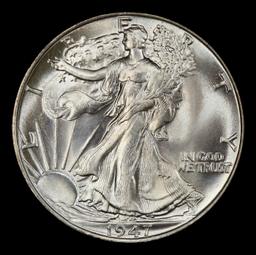 1947-p Walking Liberty Half Dollar Near Top Pop 50c ms67 SEGS