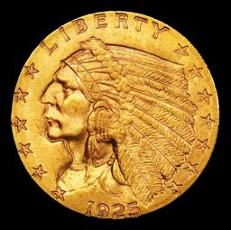 1925-d Gold Indian Quarter Eagle Near Top Pop! $2 1/2 ms66+ USCG