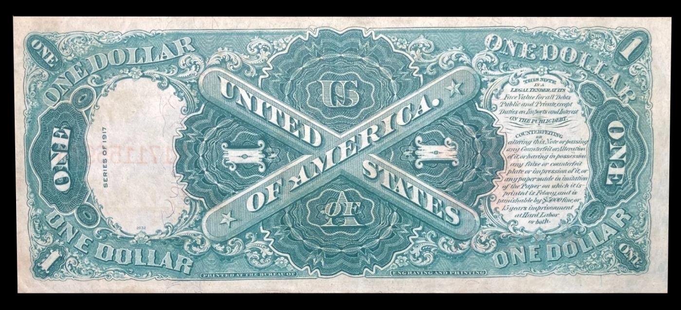 1917 $1 Large Size Legal Tender Note Grades Select AU Signatures Elliott/White