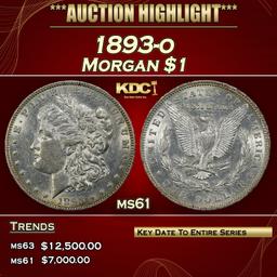 1893-o Morgan Dollar $1 ms61 USCG