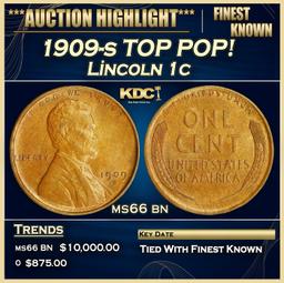 1909-s Lincoln Cent TOP POP! 1c ms66 bn SEGS