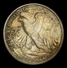 1917-p Walking Liberty Half Dollar Toned Near Top Pop 50c ms67 SEGS