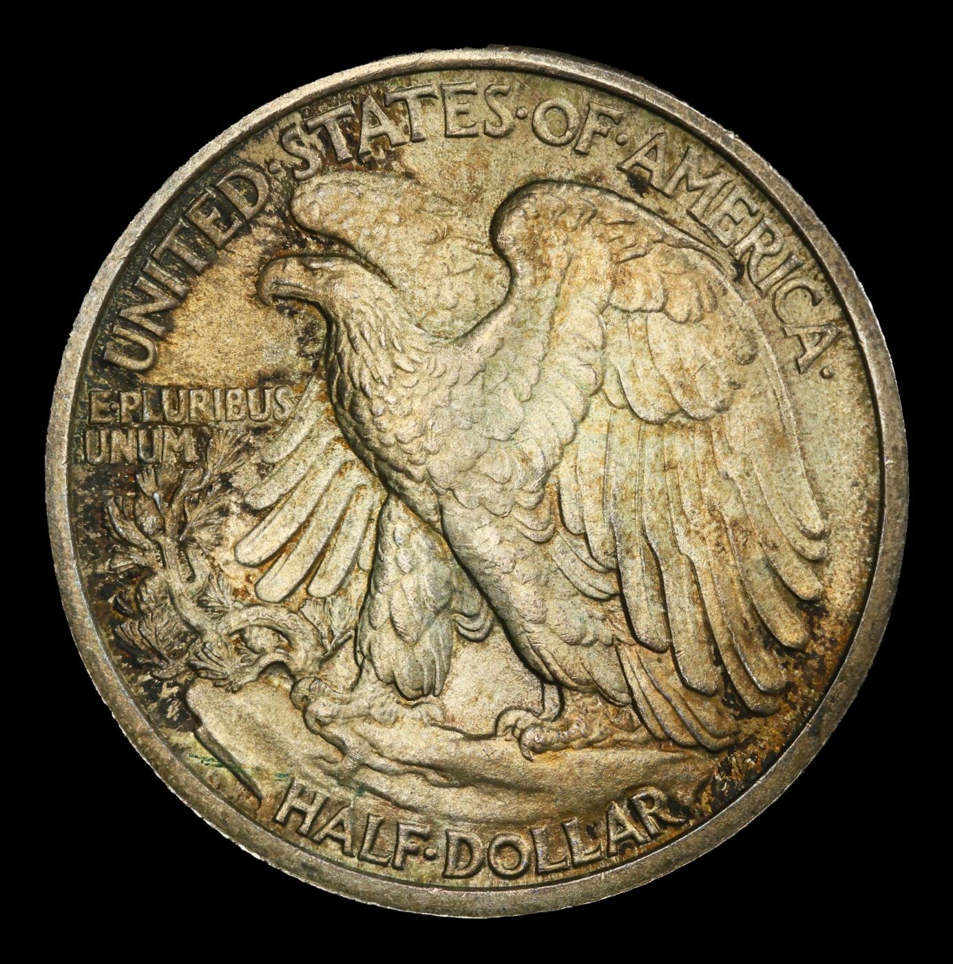 1917-p Walking Liberty Half Dollar Toned Near Top Pop 50c ms67 SEGS