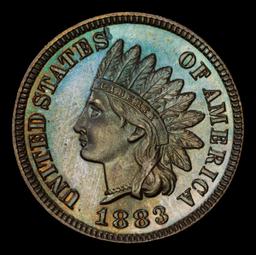 1883 Proof Indian Cent Colorfully Toned TOP POP! 1c pr67+ BN SEGS