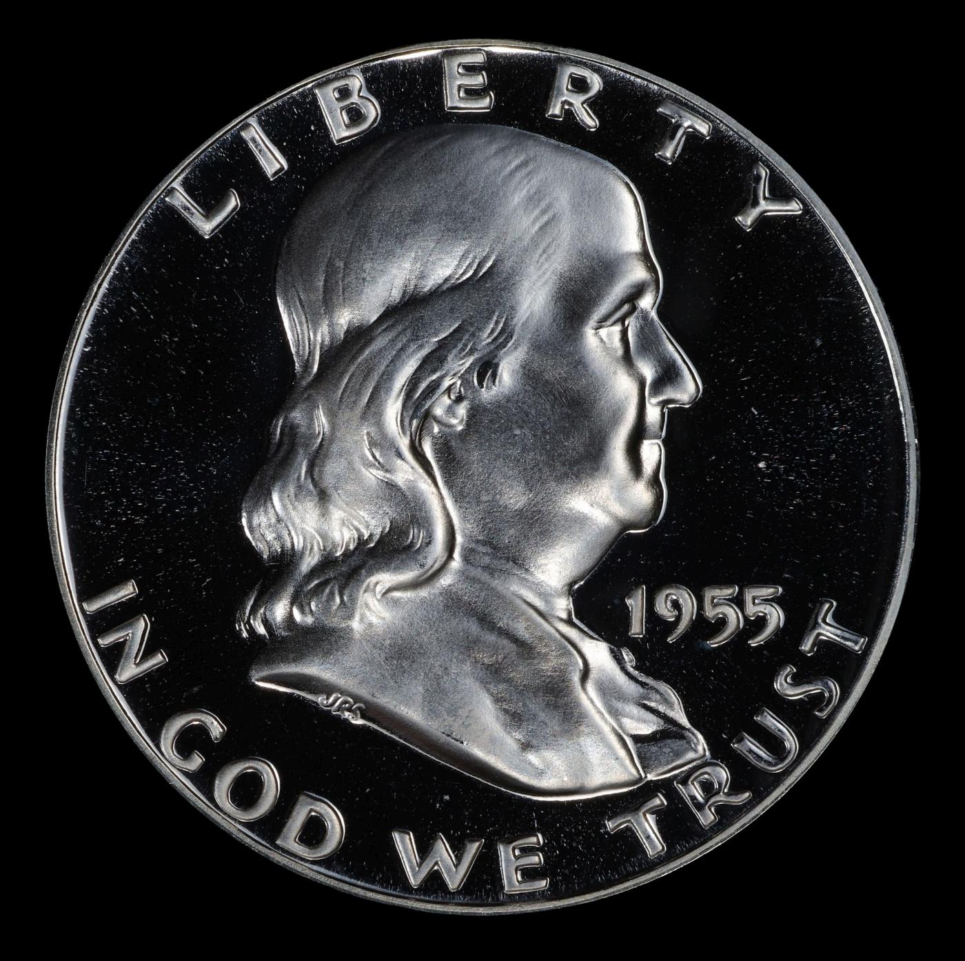 1955 Proof Franklin Half Dollar TOP POP! 50c pr69 dcam SEGS