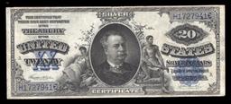 1891 $20 Large Silze Silver Certificate "Manning" Grades xf Signatures Teehee/Burke