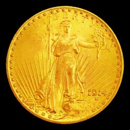 1914-p Gold St. Gaudens Double Eagle Near Top Pop! $20 ms65+ SEGS