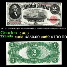 1917 $2 Large Size Legal Tender Note Thomas Jefferson Grades Select CU Signatures Speelman/White