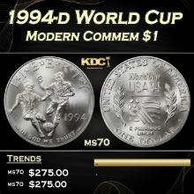 1994-d World Cup Modern Commem Dollar $1 ms70 SEGS
