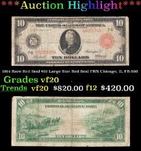 1914 $10 Large Size Red Seal FRN Rare Red Seal Chicago, IL Grades vf, very fine FR-898