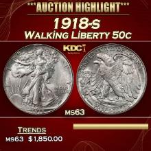 1918-s Walking Liberty Half Dollar 50c ms63 USCG