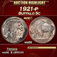 1921-p Buffalo Nickel 5c ms66 SEGS