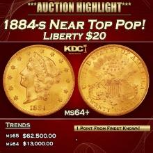 1884-s Gold Liberty Double Eagle Near Top Pop! $20 ms64+ SEGS