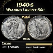 1940-s Walking Liberty Half Dollar 50c Grades ms65