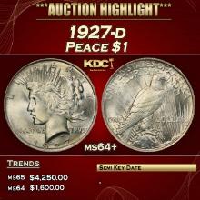1927-d Peace Dollar $1 ms64+ SEGS