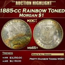 1885-cc Morgan Dollar Rainbow Toned  $1 ms65+ SEGS