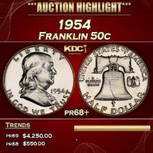 1954 Proof Franklin Half Dollar 50c pr68+ SEGS