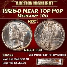 1926-d Mercury Dime Near Top Pop 10c ms66+ FSB SEGS