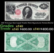1917 $1 Large Size Legal Tender Note Grades xf Signatures Teehee/Burke