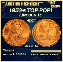 1953-s Lincoln Cent TOP POP! 1c ms68 RD SEGS