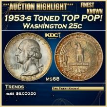 1953-s Washington Quarter Toned TOP POP! 25c ms68 SEGS