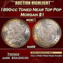 1890-cc Morgan Dollar Toned Near Top Pop $1 ms66 SEGS