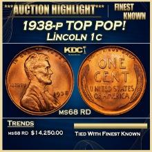 1938-p Lincoln Cent TOP POP! 1c ms68 RD SEGS