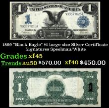 1899 $1 large size Silver Certificate "Black Eagle" Grades xf+ Signatures Speelman/White