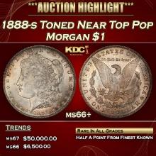 1888-s Morgan Dollar Toned Near Top Pop $1 ms66+ SEGS