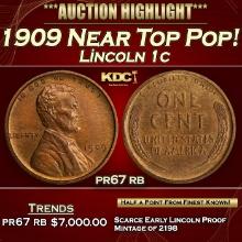 1909 Proof Lincoln Cent Near Top Pop! 1c pr67 rb SEGS