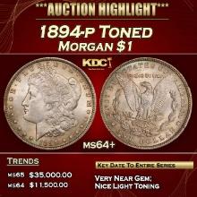 1894-p Morgan Dollar Toned $1 ms64+ SEGS