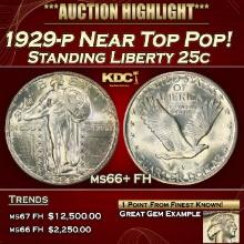 1929-p Standing Liberty Quarter Near Top Pop! 25c ms66+ FH SEGS