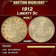 1912 Liberty Nickel 5c ms66+ SEGS