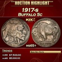 1917-s Buffalo Nickel 5c ms65+ SEGS