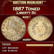 1887 Liberty Nickel Toned 5c ms66+ SEGS