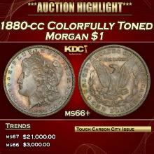 1880-cc Morgan Dollar Colorfully Toned $1 ms66+ SEGS