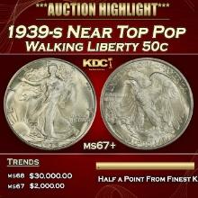 1939-s Walking Liberty Half Dollar Near Top Pop 50c ms67+ SEGS