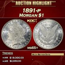 1891-p Morgan Dollar $1 ms65+ SEGS