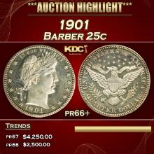 1901 Proof Barber Quarter 25c pr66+ SEGS