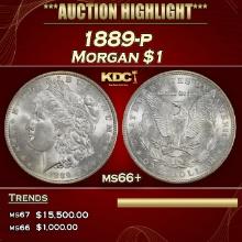1889-p Morgan Dollar $1 ms66+ SEGS