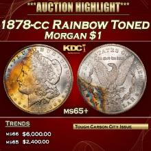 1878-cc Morgan Dollar Rainbow Toned $1 ms65+ SEGS