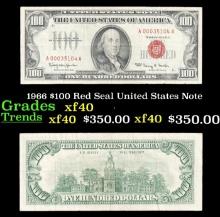 1966 $100 Red Seal United States Note Grades xf