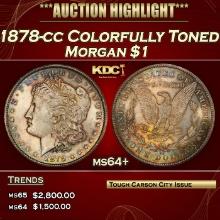 1878-cc Morgan Dollar Colorfully Toned $1 ms64+ SEGS