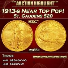 1913-s Gold St. Gaudens Double Eagle Near Top Pop! $20 ms65+ SEGS