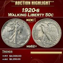 1920-s Walking Liberty Half Dollar 50c ms62+ USCG