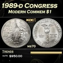1989-d Congress Modern Commem Dollar $1 ms70 SEGS