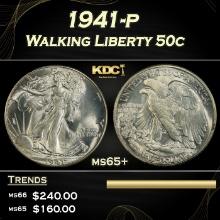 1941-p Walking Liberty Half Dollar 50c Grades ms65+
