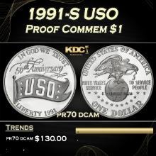 1991-S USO Proof Modern Commem Dollar $1 pr70 dcam SEGS