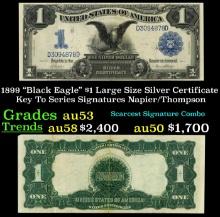 1899 $1 large size Silver Certificate "Black Eagle" Key To Series Grades Select AU Signatures Napier